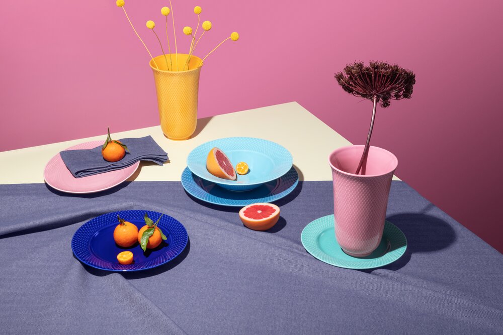 Rhombe Color Dyb tallerken, turkis - Ø24,5 cm